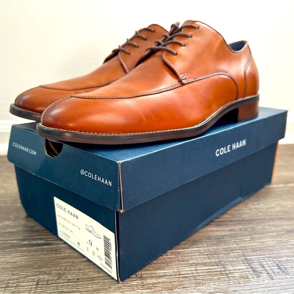 NEW Cole Haan Men’s Lenox Hill Split Toe Oxford British Tan Size US 9